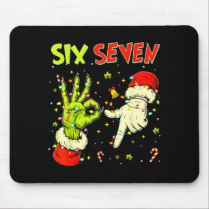Six Seven 67 Funny Hand-sign Christmas Meme  Mouse Mat