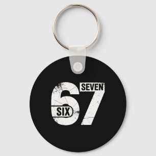 Six Seven 67 Funny Meme Key Ring