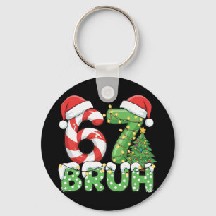 Six Seven 67 Funny Santa Bruh Christmas Meme Key Ring