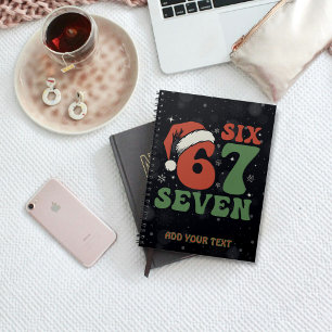 Six Seven 67 Funny Santa Hat Christmas Xmas Meme Notebook