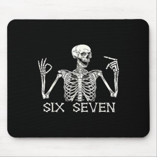 Six Seven 67 Hand Sign Skeleton Meme Halloween Cos Mouse Mat