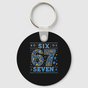 Six Seven 67 Hanukkah Festival Of Lights Quote Key Ring