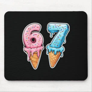 Six Seven 67 Ice Cream Drip Sports Cool Meme Funny Mouse Mat