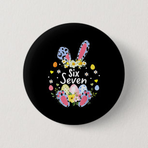 Six Seven 67 Meme 6 7 Bunny Leopard Kids Funny Eas Cm Round Badge