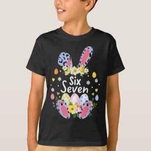 Six Seven 67 Meme 6 7 Bunny Leopard Kids Funny Eas T-Shirt