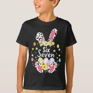 Six Seven 67 Meme 6 7 Bunny Leopard Kids Funny Eas T-Shirt