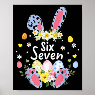 Six seven 67 meme 6 7 bunny leopard kids funny poster