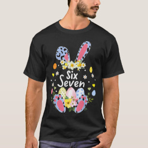 Six seven 67 meme 6 7 bunny leopard kids funny T-Shirt