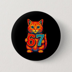 Six Seven 67 Meme 6 7 Cat Youth Boy Girl  6 Cm Round Badge