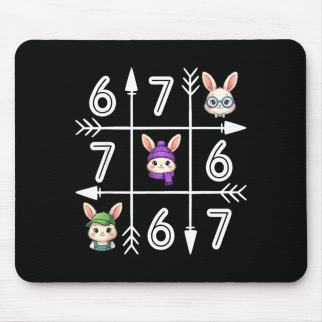 Six seven 67 meme 6 7 eggs happy easter day boys mouse mat (Front)