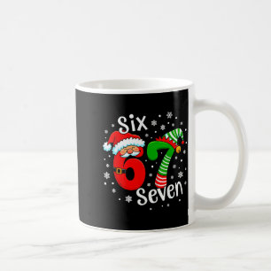 Six Seven 67 Meme 6 7 Elf Santa Christmas Coffee Mug