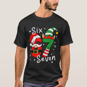 Six Seven 67 Meme 6 7 Elf Santa Christmas Pajamas  T-Shirt
