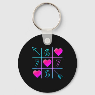 Six Seven 67 Meme 6 7 Valentines Day Heart Men Wom Key Ring