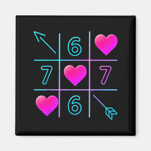 Six Seven 67 Meme 6 7 Valentines Day Heart Men Wom Magnet