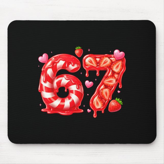 Six Seven 67 Meme 6 7 Valentines Day Heart Men Wom Mouse Mat (Front)