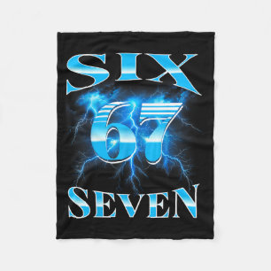 Six Seven 67 Meme Bootleg Style 90s 80s Alpha Gen Fleece Blanket