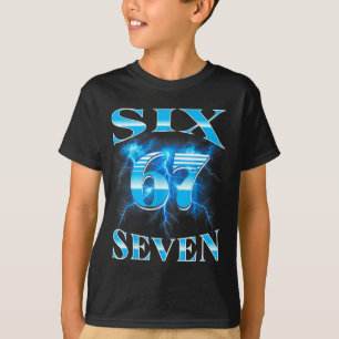 Six Seven 67 Meme Bootleg Style 90s 80s Alpha Gen T-Shirt