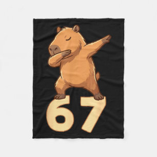 Six Seven 67 Meme Capybara Funny 67 Capybara For K Fleece Blanket