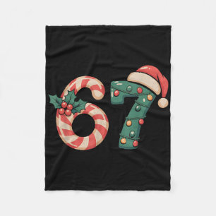Six Seven 67 Meme Christmas  Fleece Blanket