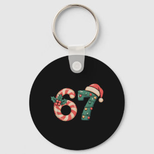 Six Seven 67 Meme Christmas Key Ring