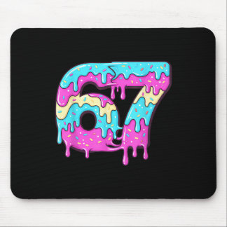 Six Seven 67 Meme Drippy Number 67 Ice Cream Mouse Mat