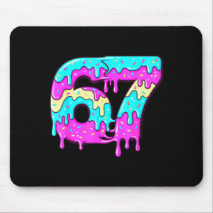 Six Seven 67 Meme Drippy Number 67 Ice Cream Mouse Mat
