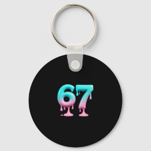Six Seven 67 Meme For Gen Alpha Kids And Adults 6  Key Ring
