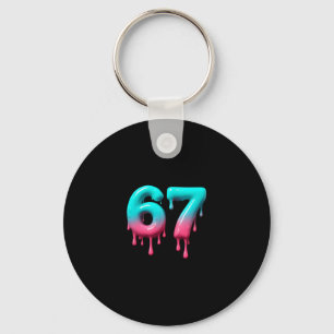 Six Seven 67 Meme For Gen Alpha Kids And Adults 6  Key Ring