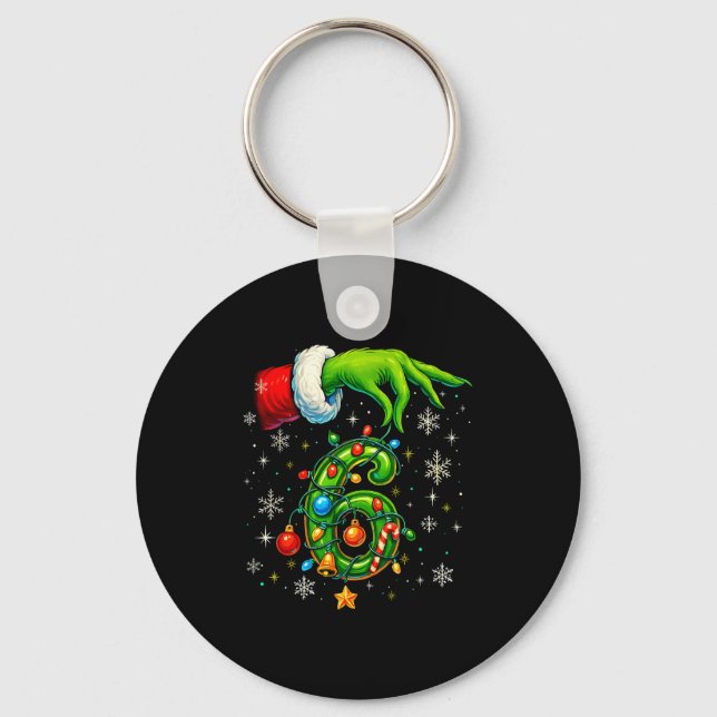 Six Seven 67 Meme Funny Christmas Couple Matching  Key Ring (Front)