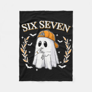 Six Seven 67 Meme Funny Ghost Halloween 6 7 Couple Fleece Blanket