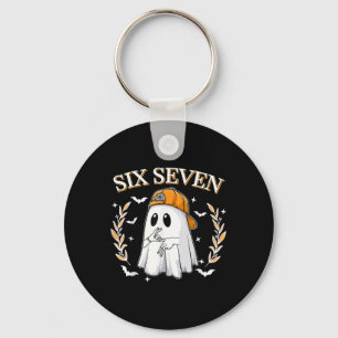 Six Seven 67 Meme Funny Ghost Halloween 6 7 Couple Key Ring