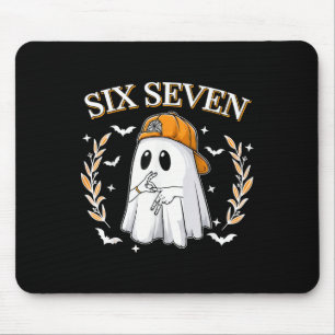 Six Seven 67 Meme Funny Ghost Halloween 6 7 Couple Mouse Mat