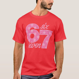 Six Seven 67 Meme Funny Meme 6 7 Costume Kids Girl T-Shirt