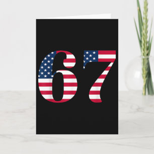 Six Seven 67 Meme Funny Us American Flag Halloween Card