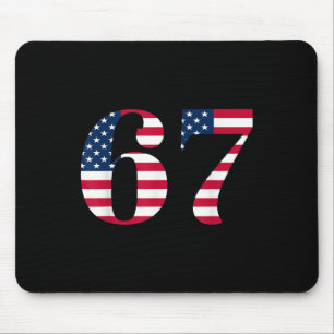Six Seven 67 Meme Funny Us American Flag Halloween Mouse Mat
