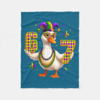 Six Seven 67 Meme Goose With Jester Hat &amp; Bead