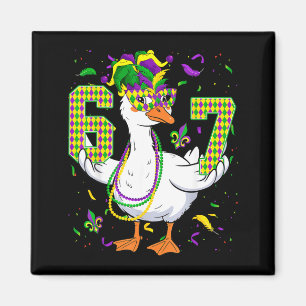 Six Seven 67 Meme Goose With Jester Hat &amp; Bead Magnet