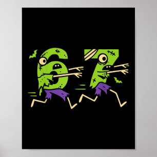 Six Seven 67 Meme Men Women Kids Funny Halloween  Poster