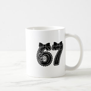 Six Seven 67 Meme Number 67 Coquette Bow Women Gir Coffee Mug