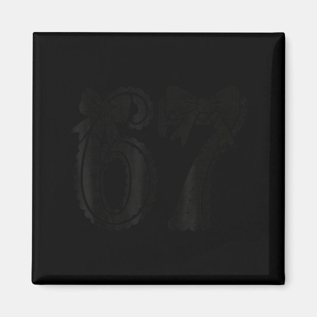 Six Seven 67 Meme Number 67 Coquette Bow Womens Gi Magnet (Front)