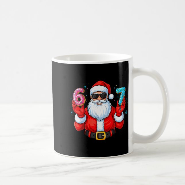 Six Seven 67 Meme Santa 67 Ice Cream Drip Christma Coffee Mug (Right)