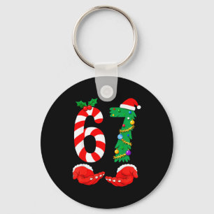 Six Seven 67 Meme Santa Christmas Holiday Funny  Key Ring