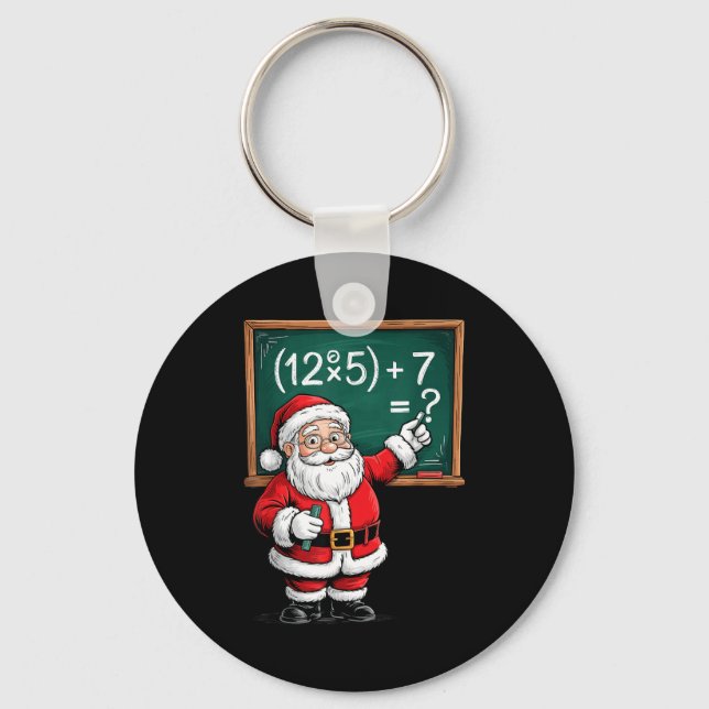 Six Seven 67 Meme Santa Math Teacher Christmas Men Key Ring (Front)