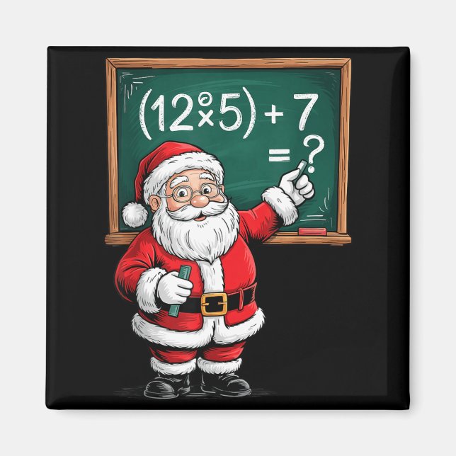 Six Seven 67 Meme Santa Math Teacher Christmas Men Magnet (Front)