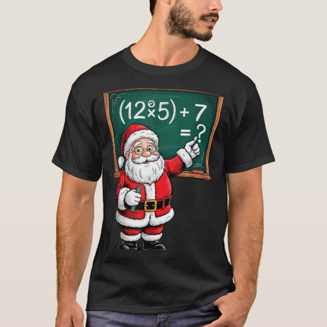 Six Seven 67 Meme Santa Math Teacher Christmas Men T-Shirt (Front)