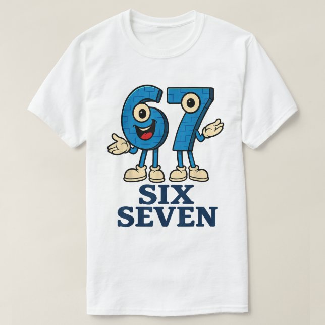 Six Seven 67 Meme Shirt for Gamers & Kids (Design Front)