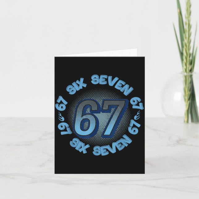Six Seven 67 Meme Slang Trend Phrase Cool Youth Ki Card (Front)