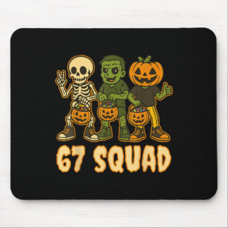 Six Seven 67 Squad Skeleton Pumpkin Halloween Boys Mouse Mat