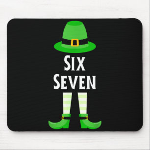 Six Seven 67 St Patricks Day Kids Funny Leprechaun Mouse Mat