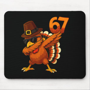 Six Seven 67 Thanksgiving Meme Funny Thankful Turk Mouse Mat